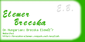 elemer brecska business card